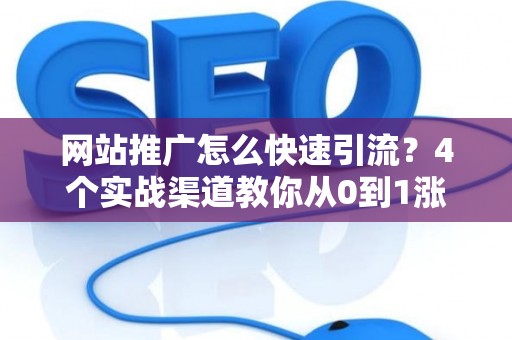 网站推广怎么快速引流？4个实战渠道教你从0到1涨流量