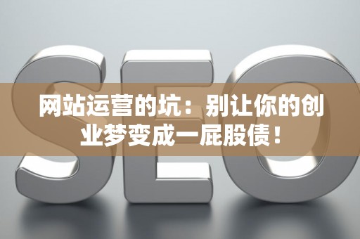 网站运营的坑：别让你的创业梦变成一屁股债！