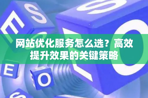 网站优化服务怎么选？高效提升效果的关键策略