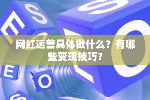 网红运营具体做什么？有哪些变现技巧？